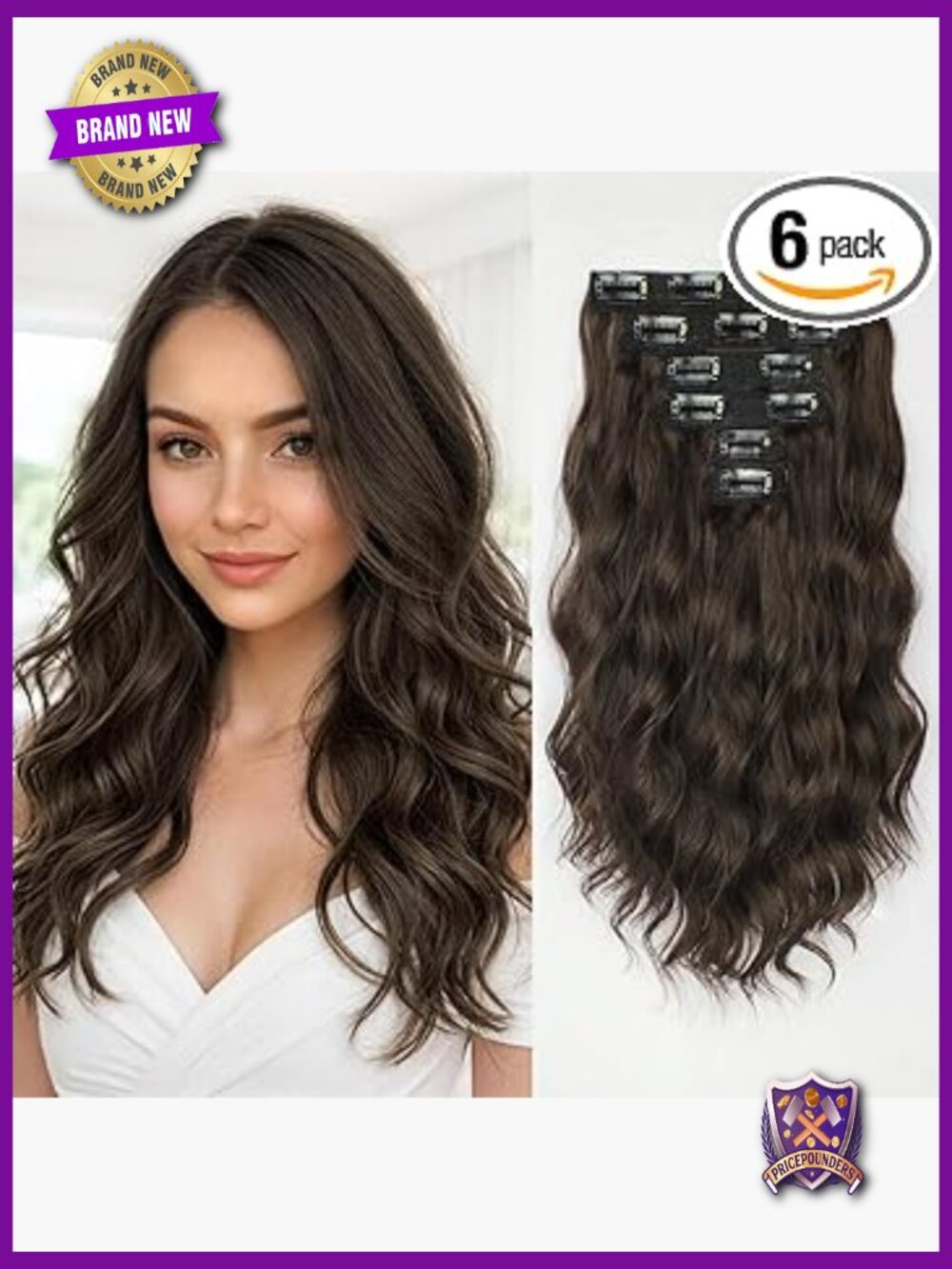 14" Wavy Curly Clip In Hair Extensions 6pcs Synthetic Lace Weft